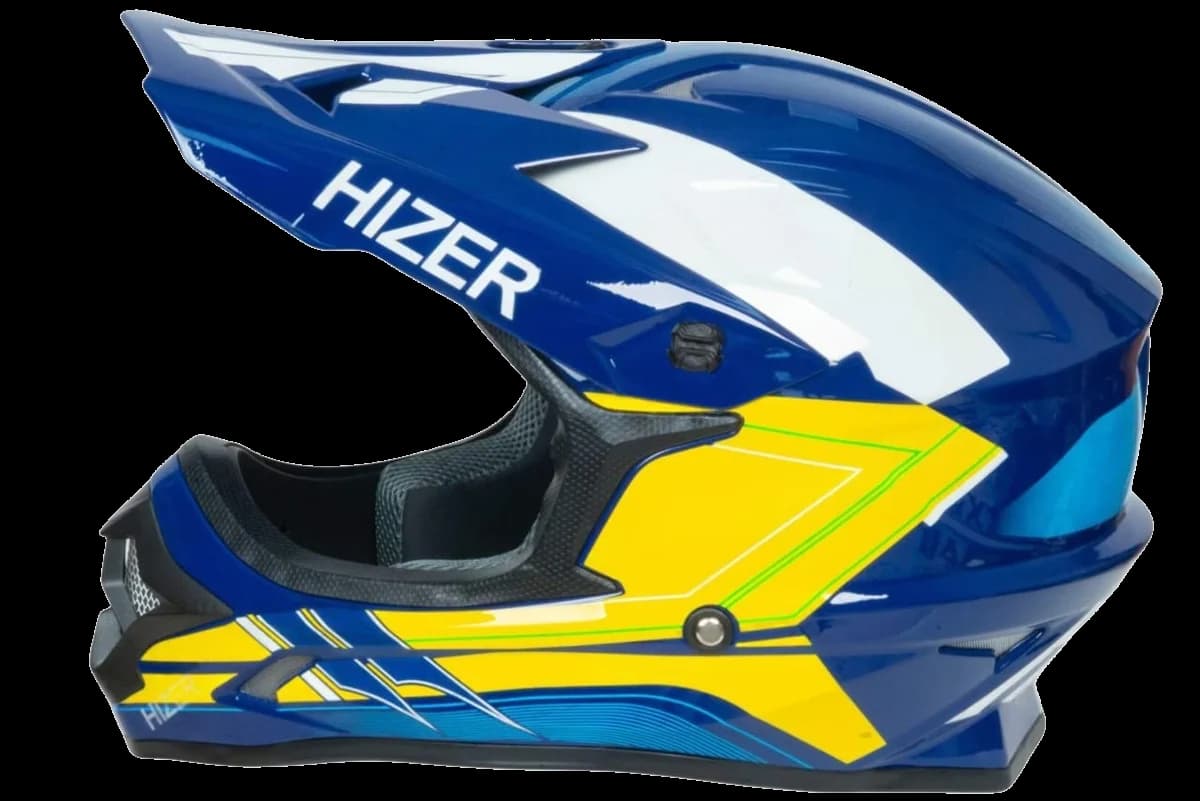 Шлем кроссовый HIZER J6805 №3 yellow/blue