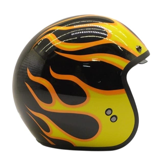 Шлем открытый с козырьком ROCKOT RM-391 CLASSIC FLAME
