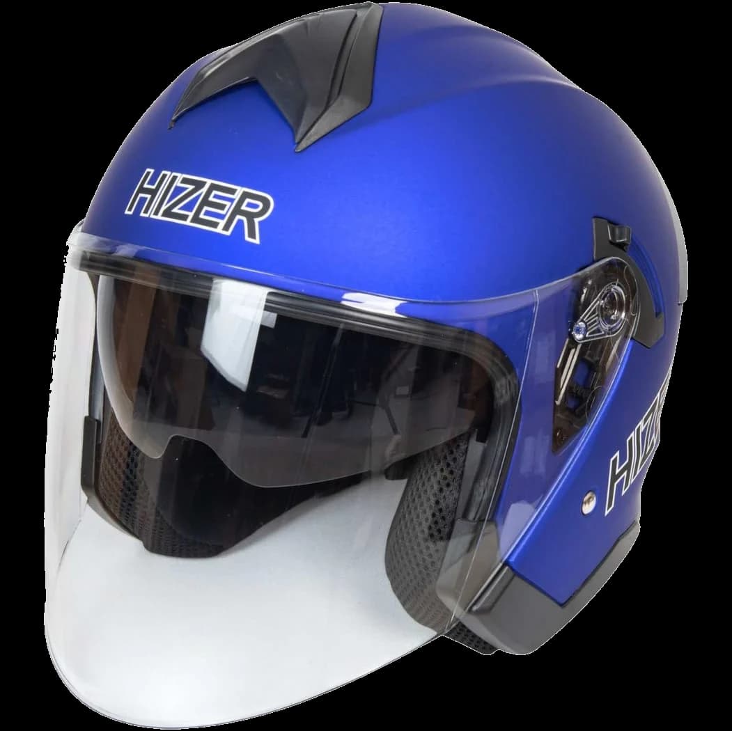 Шлем открытый со стеклом HIZER J232 №2 matte blue